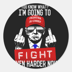 Sticker Rond Donald Trump Middle Finger Flipping Off Pro Repubb