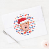Sticker Rond DONALD TRUMP Noël (Enveloppe)