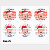 Sticker Rond DONALD TRUMP Noël (Feuille)