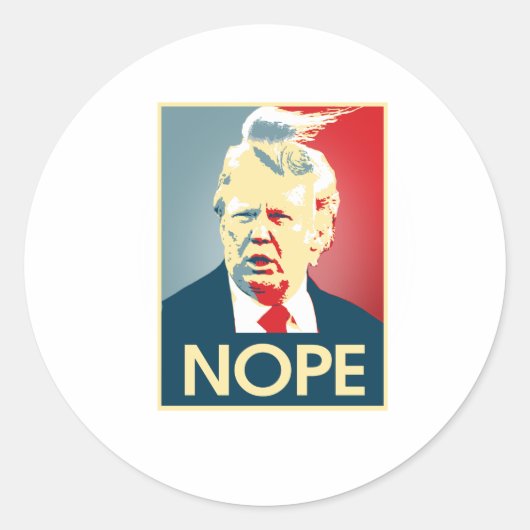 Sticker Rond Donald Trump NOPE — Anti-Trump 2016 - (Devant)