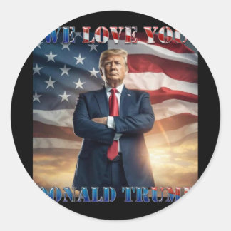 Sticker Rond Donald Trump, nous vous aimons