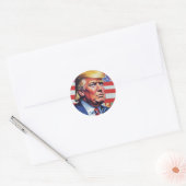 Sticker Rond Donald Trump Pop Art (Enveloppe)