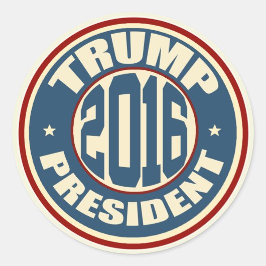 Sticker Rond Donald Trump Président 2016 (Devant)