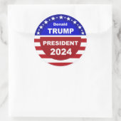 Sticker Rond Donald Trump Président aux alentours de 2024 (Sac)