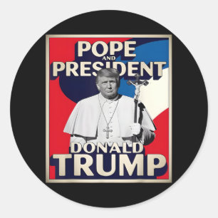 Sticker Rond Donald Trump Président et le pape catholique Vat