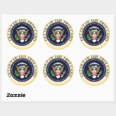 Sticker Rond Donald Trump Président Républicain : Sortez De La (Feuille)