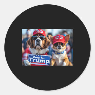 Sticker Rond Donald Trump Rendre les chiens en sécurité Casquet