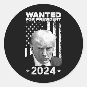 Sticker Rond Donald Trump Tiré Recherché Aux États-Unis Préside