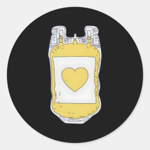 Sticker Rond Donateur de plasma Jaune Il Plasma chimiste