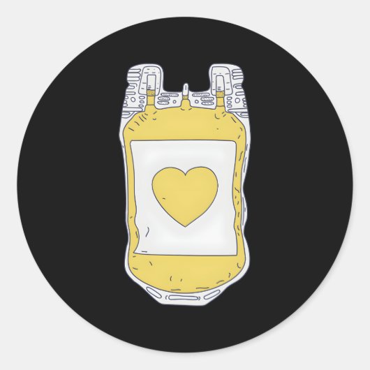 Sticker Rond Donateur de plasma Jaune Il Plasma chimiste (Devant)