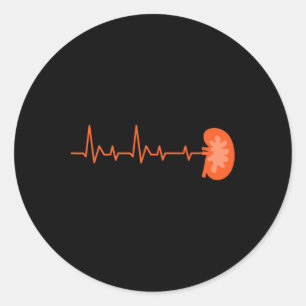Sticker Rond Donateur de rein - Ekg Orgue cardiaque