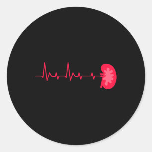 Sticker Rond Donateur - Ekg Heartbeat Sensibilisation aux malad