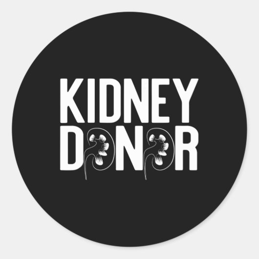Sticker Rond Donateur épelé avec les reins Mème de maladie d'or (Devant)