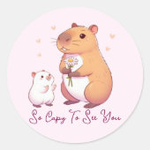 Sticker Rond Donc Capable De Vous Voir Mignonne Capybara (Devant)