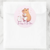 Sticker Rond Donc Capable De Vous Voir Mignonne Capybara (Sac)