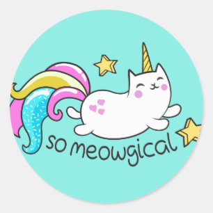 Sticker Rond Donc la parties scintillant de chatte de l'Unicorn
