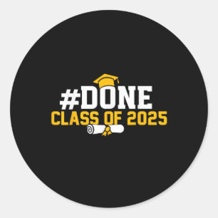 Sticker Rond #done Cl De 2025 Graduation Pour Elle Grad Senio