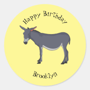 Sticker Rond Donkey cartoon