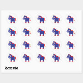 Sticker Rond Donkey démocrate (Feuille)