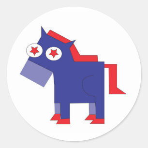 Sticker Rond Donkey démocrate