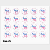 Sticker Rond Donkey démocrate Pastel (Feuille)