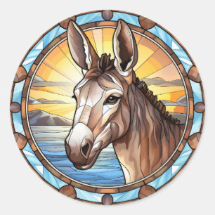 Sticker Rond Donkey en verre doux