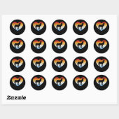Sticker Rond Donkey Heart Retro (Feuille)