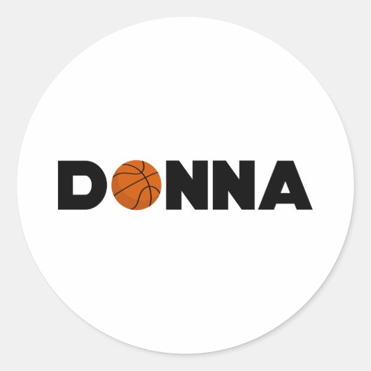 Sticker Rond Donna Basketball (Devant)