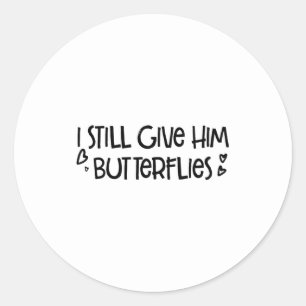 Sticker Rond Donne Lui Encore Des Papillons Elle