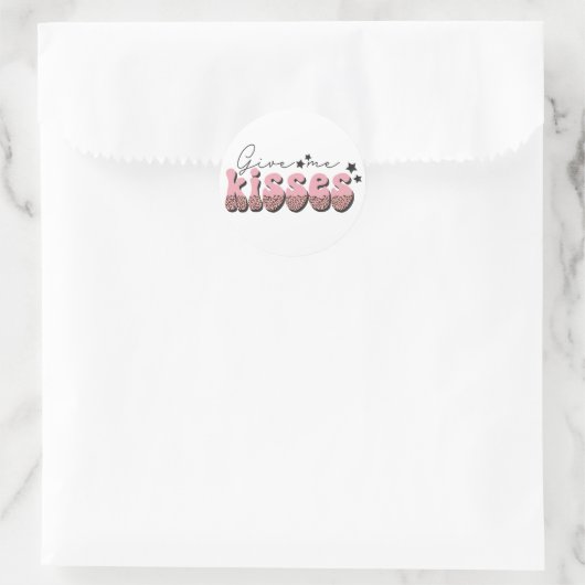 Sticker Rond Donne-moi des baisers (Sac)