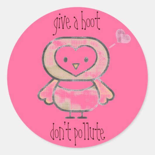 Sticker Rond donne un coup de pied, ne pollue pas (Devant)