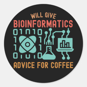 Sticker Rond Donner des conseils en bioinformatique pour le caf