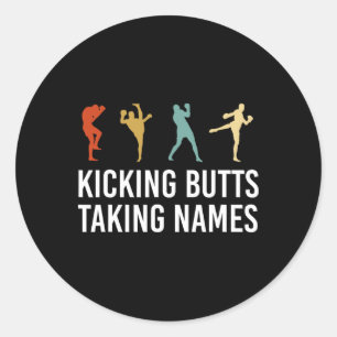Sticker Rond Donner des coups Prendre des noms Kickboxing Kickb
