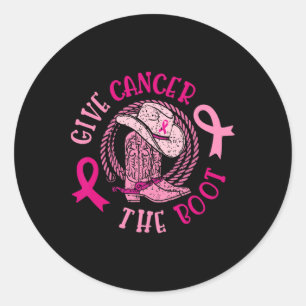 Sticker Rond Donner Le Cancer Du Sein L'Initiale Cowgirl Cancer