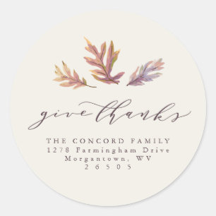 Sticker Rond Donner Merci Thanksgiving adresse de retour autoco
