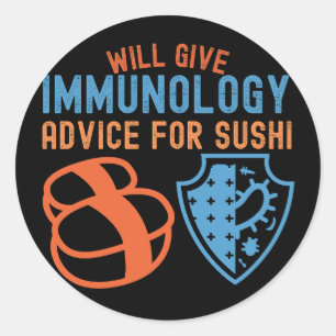 Sticker Rond Donnera des conseils d'immunologie pour les sushis