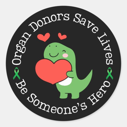 Sticker Rond Donneur héros Conscience du don d'organe (Devant)