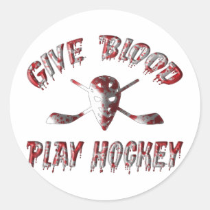 Sticker Rond Donnez du sang de jouer Hockey