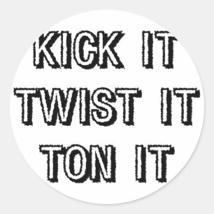 Sticker Rond Donnez- un coup de piedle