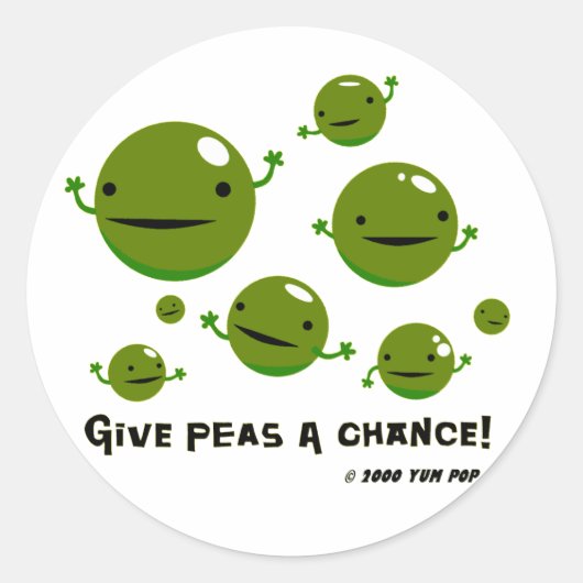 Sticker Rond Donnez une chance aux petits pois (Devant)