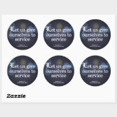 Sticker Rond Donnez-vous à Service Romains 12:7 (Feuille)