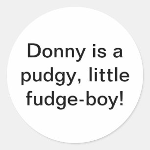 Sticker Rond Donny pudgy, petit garçon-fudge Hankamer Artjunkha