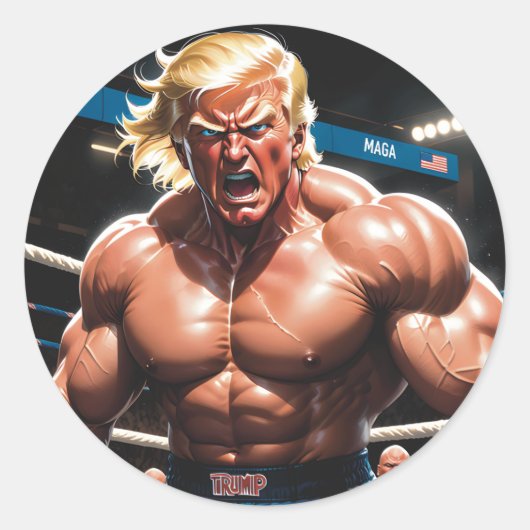 Sticker Rond Donny T en rage (MIXED MARTIAL ART/Superstar MAGA  (Devant)
