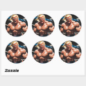 Sticker Rond Donny T en rage (MIXED MARTIAL ART/Superstar MAGA  (Feuille)