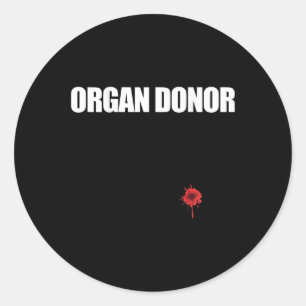 Sticker Rond Donor Fun Bloody Wound Kidney Mème sur le dos 1