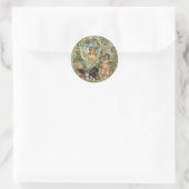 Sticker Rond Dons - Cupidon apporte une Fleurs d'Ange (Sac)
