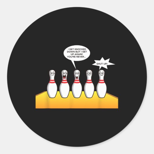 Sticker Rond Dons De Bowling Pour Hommes Drôle Bowler Designs - (Devant)