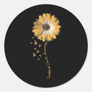 Sticker Rond Dons de sensibilisation au cancer de la marguerite