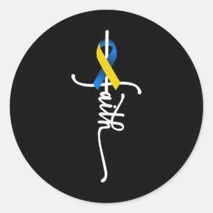 Sticker Rond Dons de sensibilisation au syndrome de Down Faith 