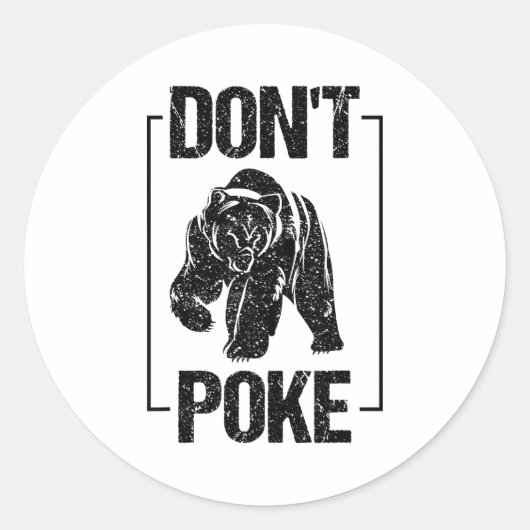 Sticker Rond Don't Ke Funny Bear _ Cute Superhero Bear Usa Gift (Devant)